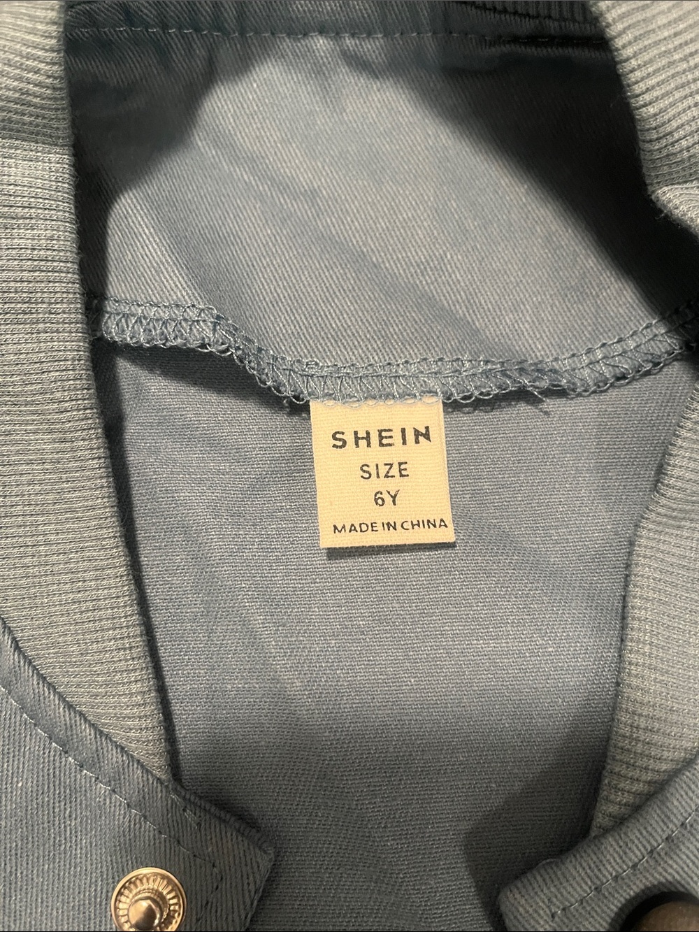 SHEIN Light Blue 'ROCK' Snap-Front Jacket - Picture 2 of 4